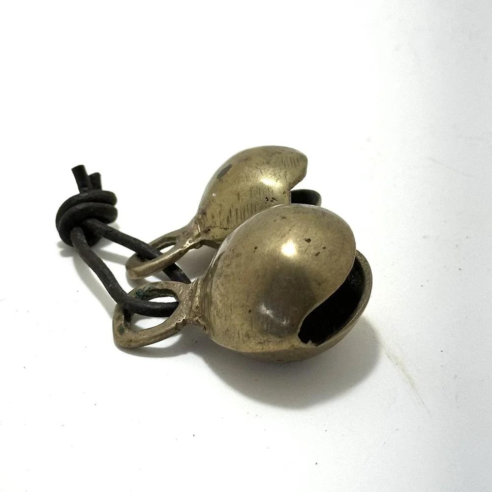 2 Pc Antique Brass Handcrafted Fine Quality Small Unique Cow Bells Shakers